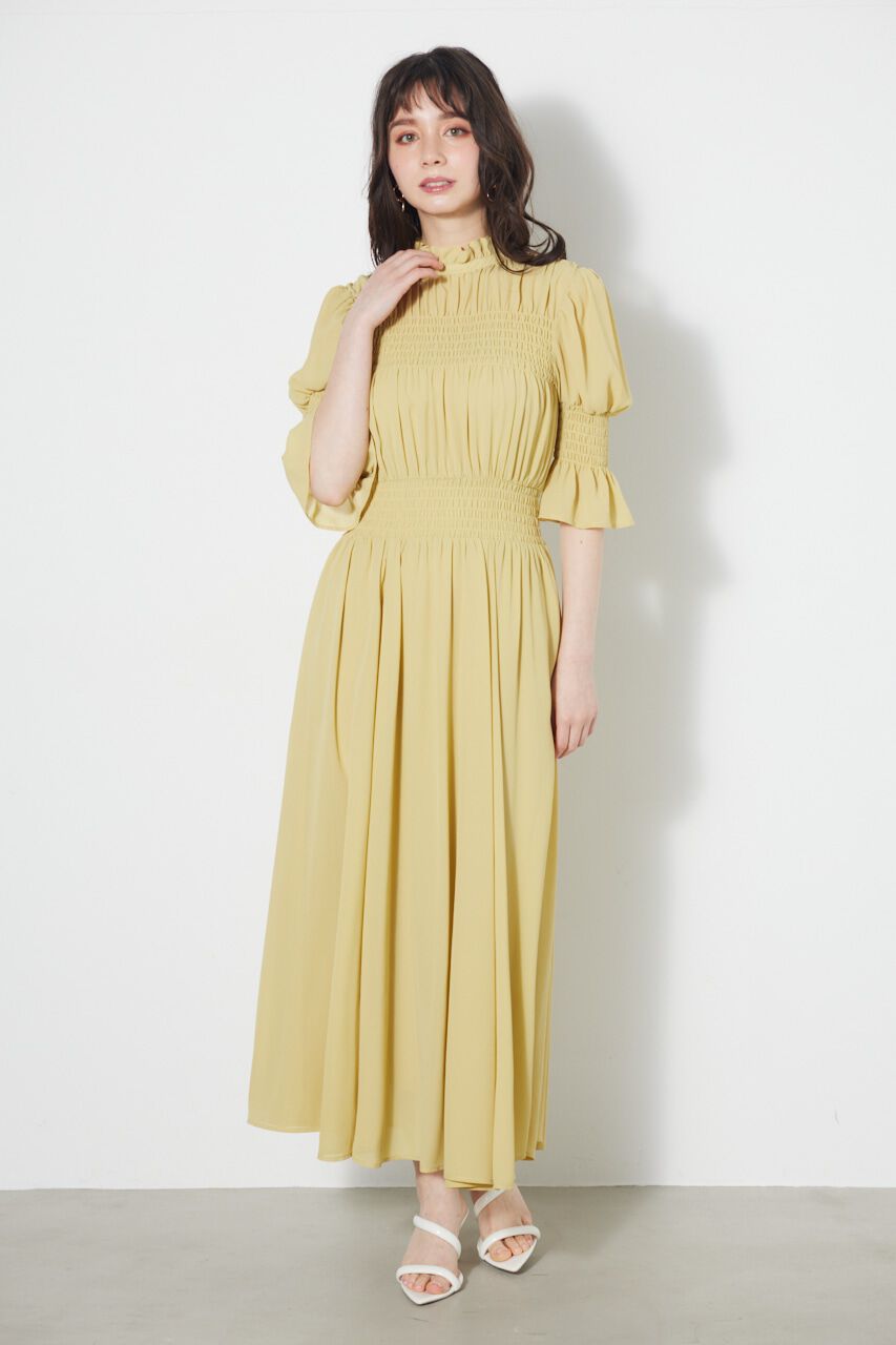 rienda「シャーリングデザインフレアOP」|ワンピース|