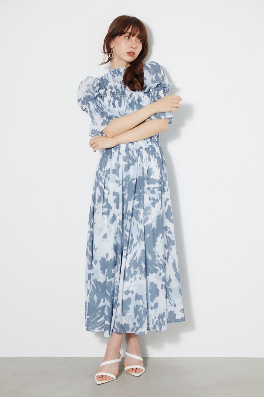 rienda「シャーリングデザインフレアOP」|ワンピース|