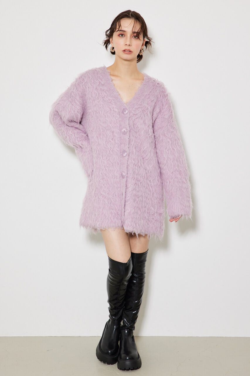 rienda「2WAYロングシャギーKnit CD」|カーディガン|