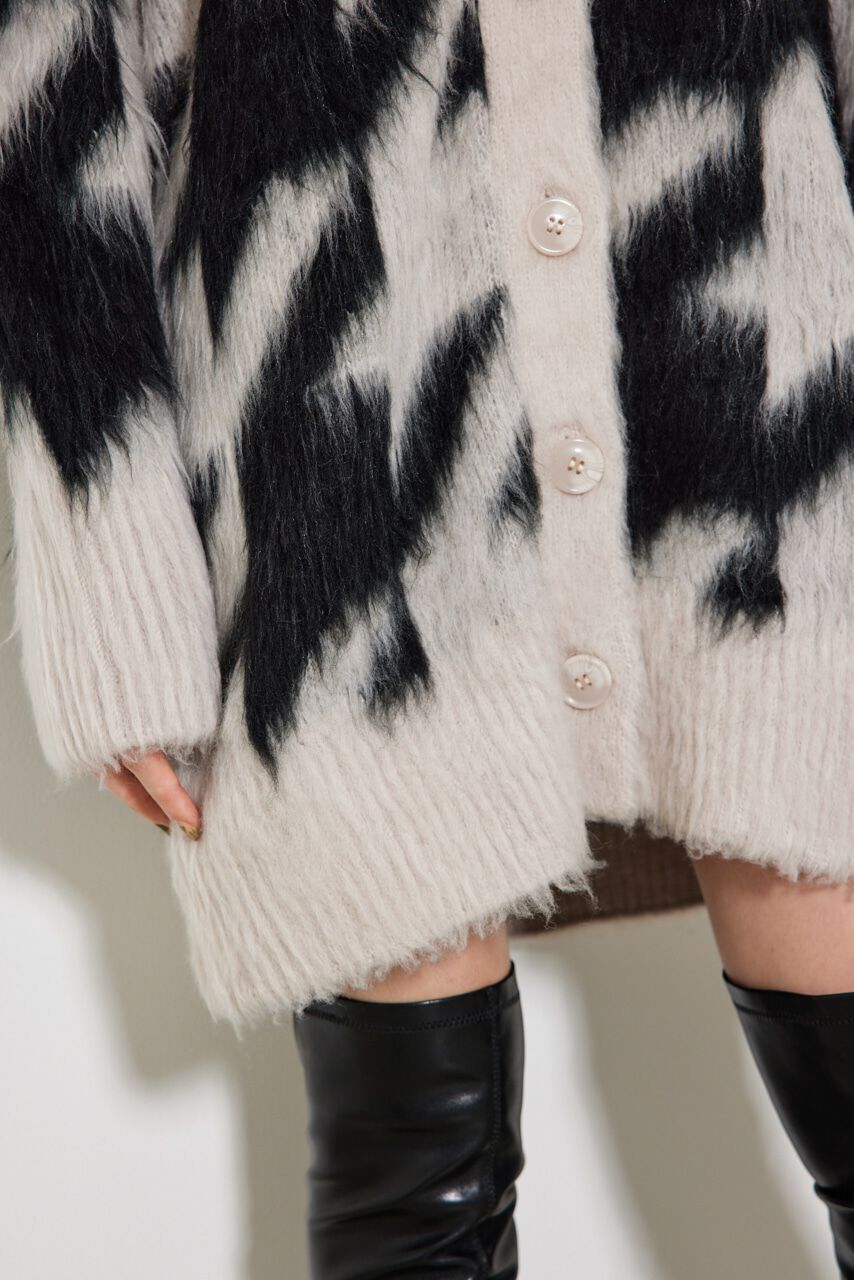 rienda「2WAYロングシャギーKnit CD」|カーディガン|