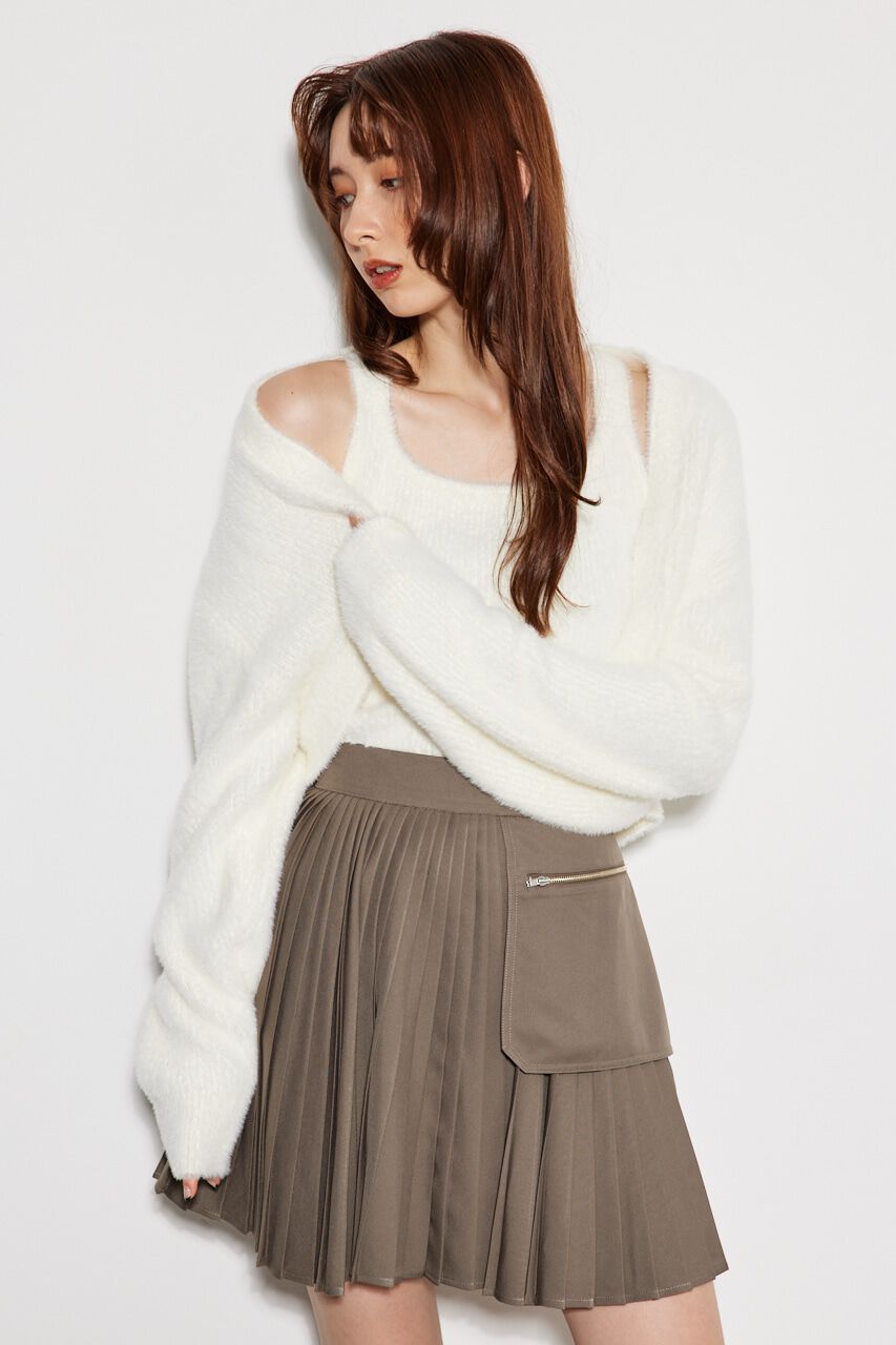 rienda「シャギーレイヤードキャミデザイン TOP」|ニット・セーター|