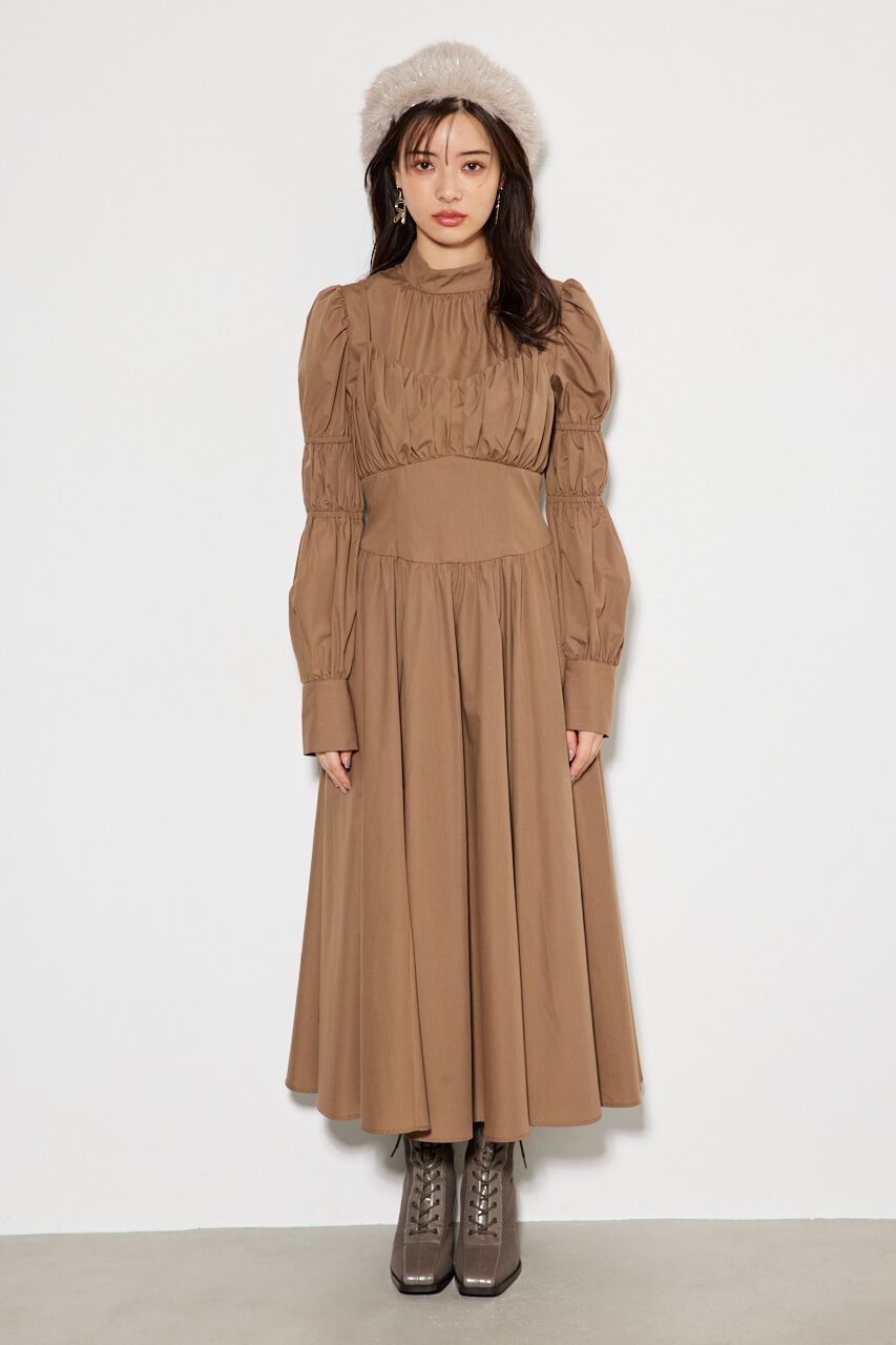 rienda「ビスチェディテールギャザーフレアOP」|ワンピース|