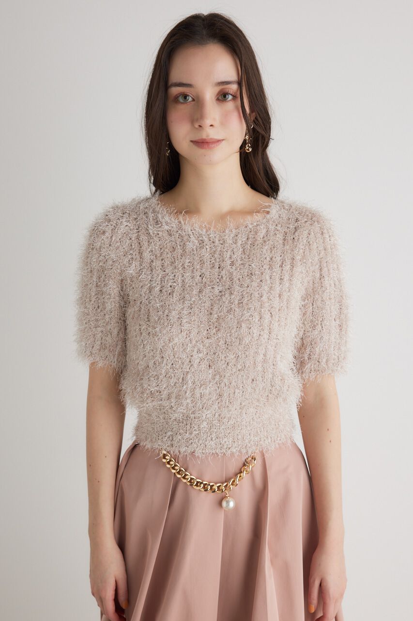 rienda「コンパクトシアーシャギーknitTOP」|ニット・セーター|