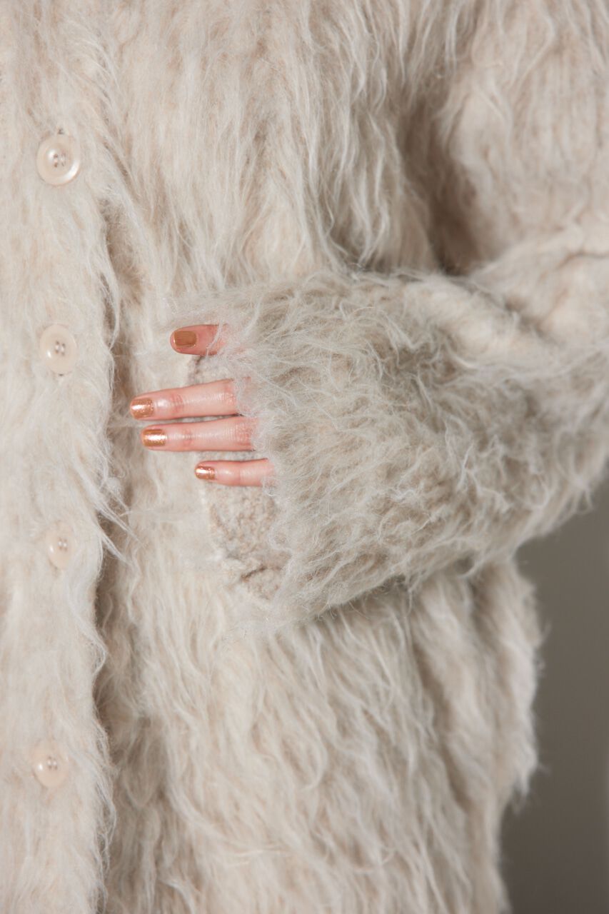 rienda「2WAYロングシャギールーズニットカーデ」|カーディガン|