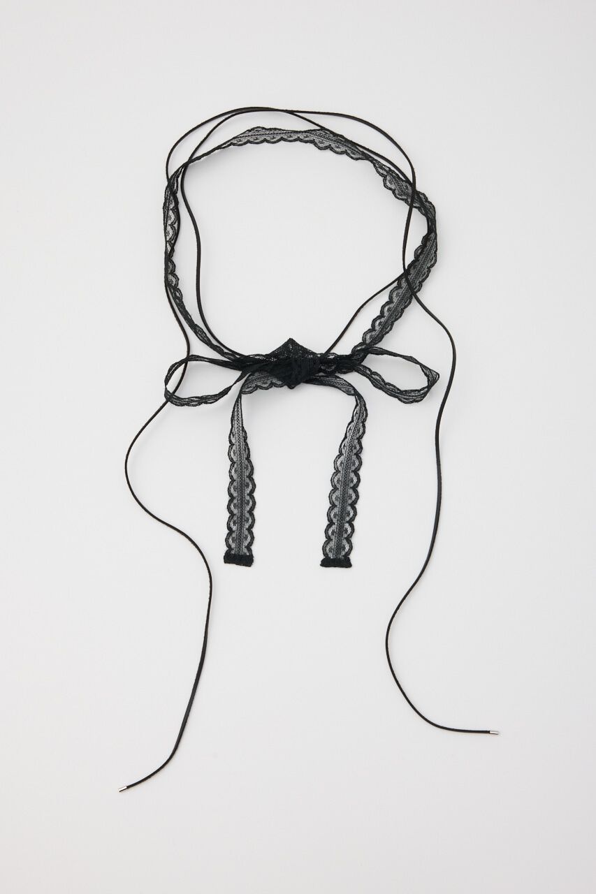 rienda「レースフェイクレザーチョーカーコンビリボン」|ネックレス|