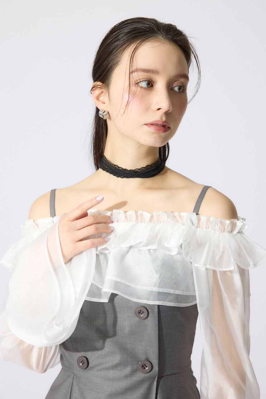 rienda「レースフェイクレザーチョーカーコンビリボン」|ネックレス|