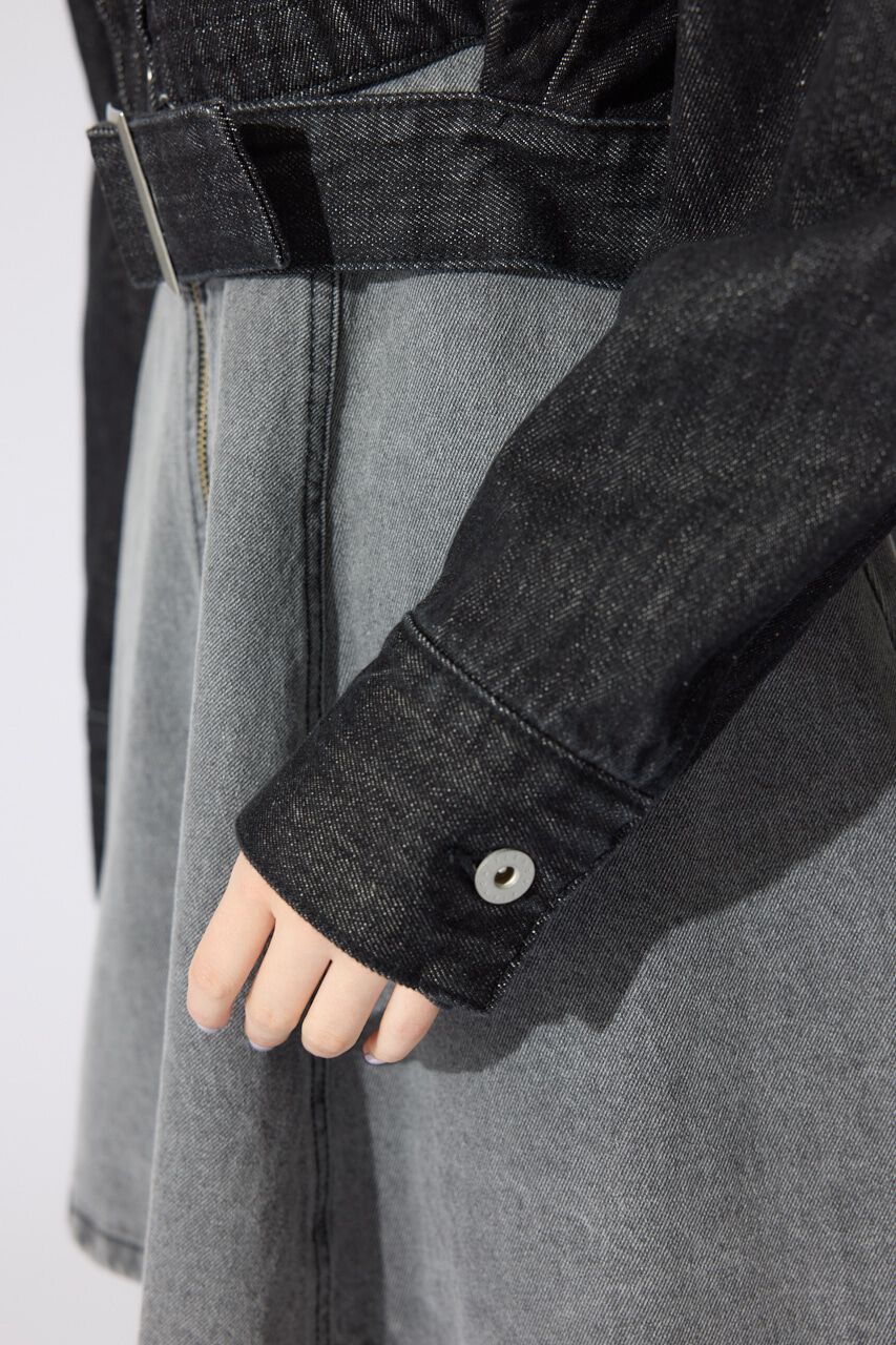 rienda「ベルト付きデニムジャケット」|デニムジャケット|