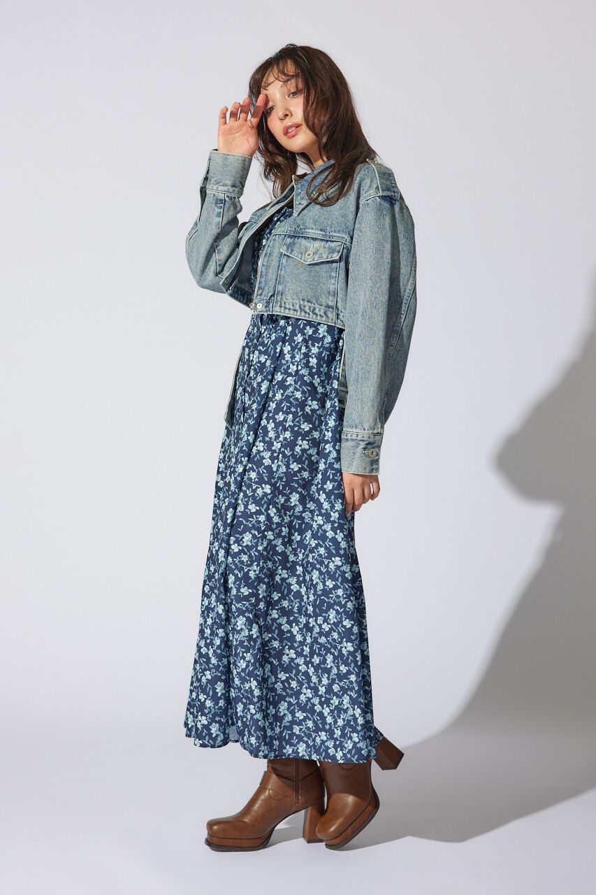 rienda「ベルト付きデニムジャケット」|デニムジャケット|