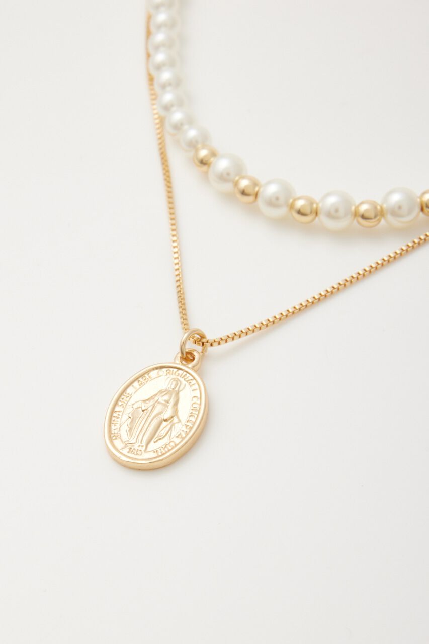 rienda「2レーンコインフェイクパールネックレス」|ネックレス|