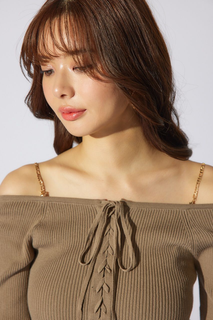 rienda「manywayオフショルニットトップス」|ニット・セーター|