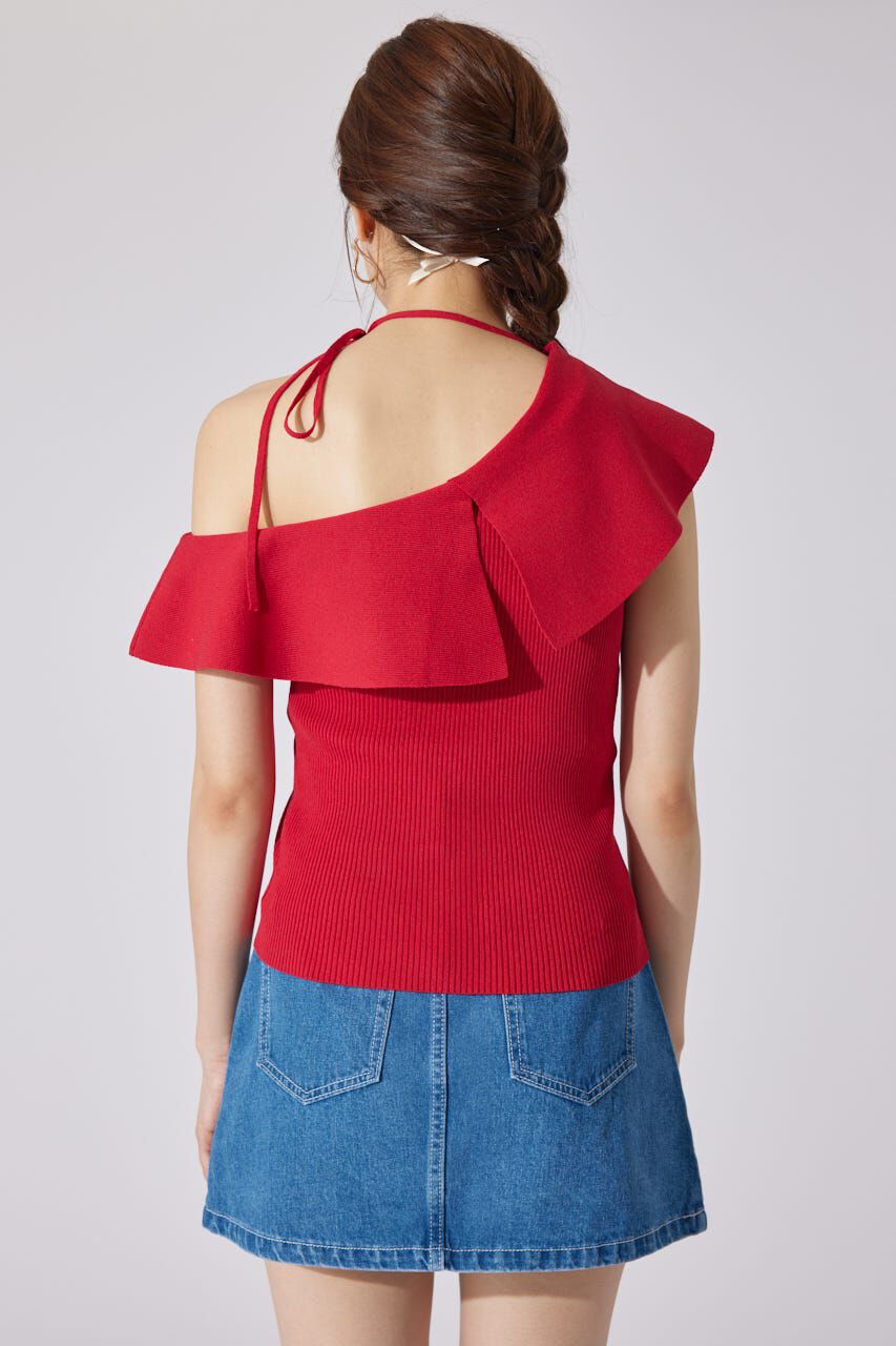 rienda「ワンショルダーニットトップス」|シャツ・ブラウス|