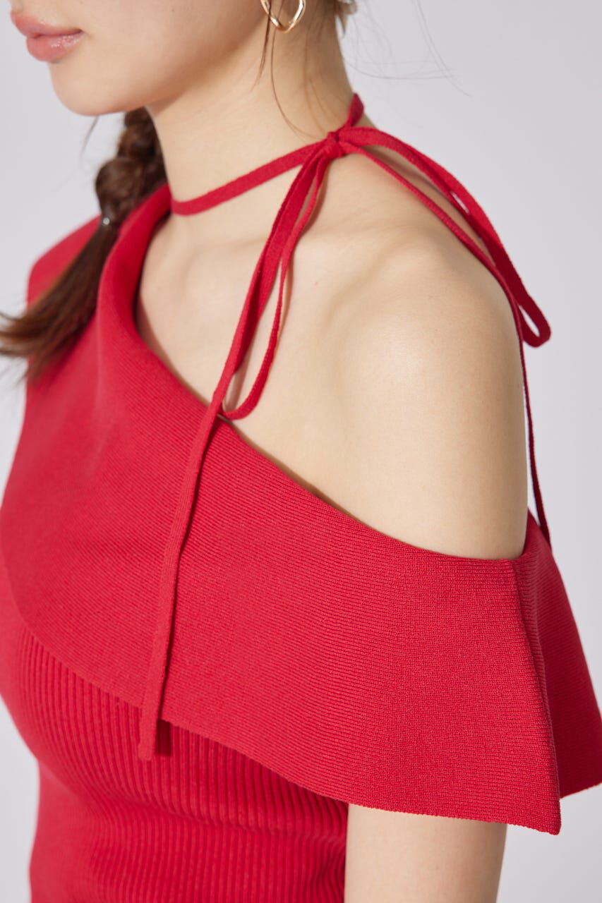 rienda「ワンショルダーニットトップス」|シャツ・ブラウス|