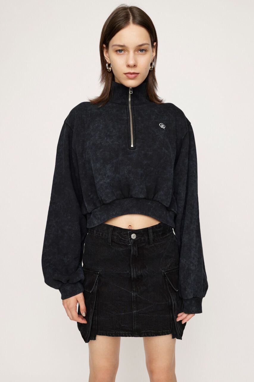 SLY「POINT LOGO CROP スウェット」|Tシャツ・カットソー|BLK