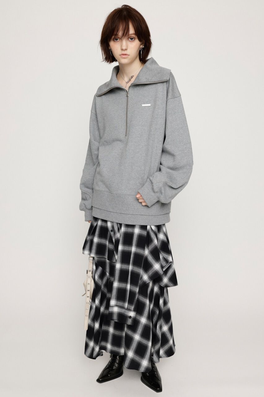 SLY「HALF ZIP LOGO OVER トップス」|Tシャツ・カットソー|