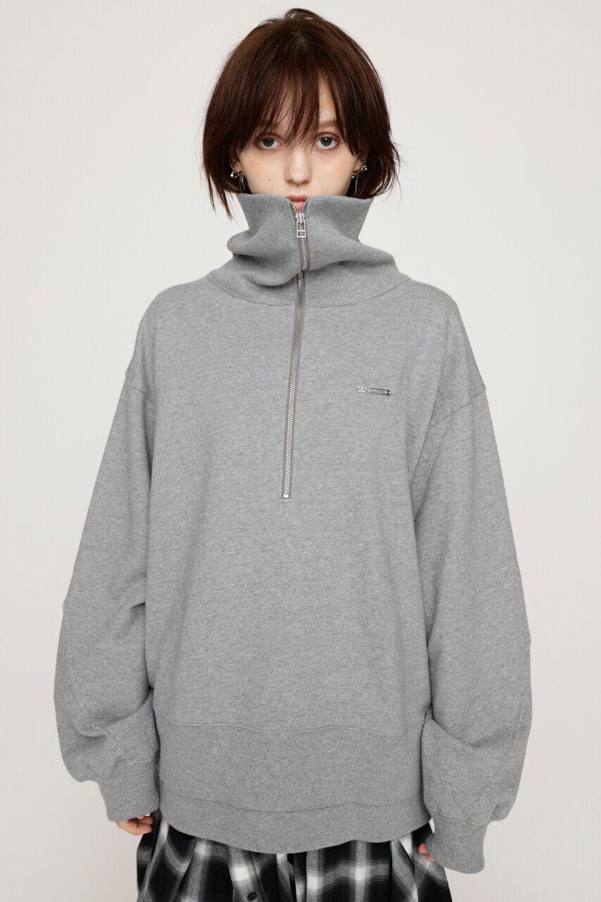 SLY「HALF ZIP LOGO OVER トップス」|Tシャツ・カットソー|