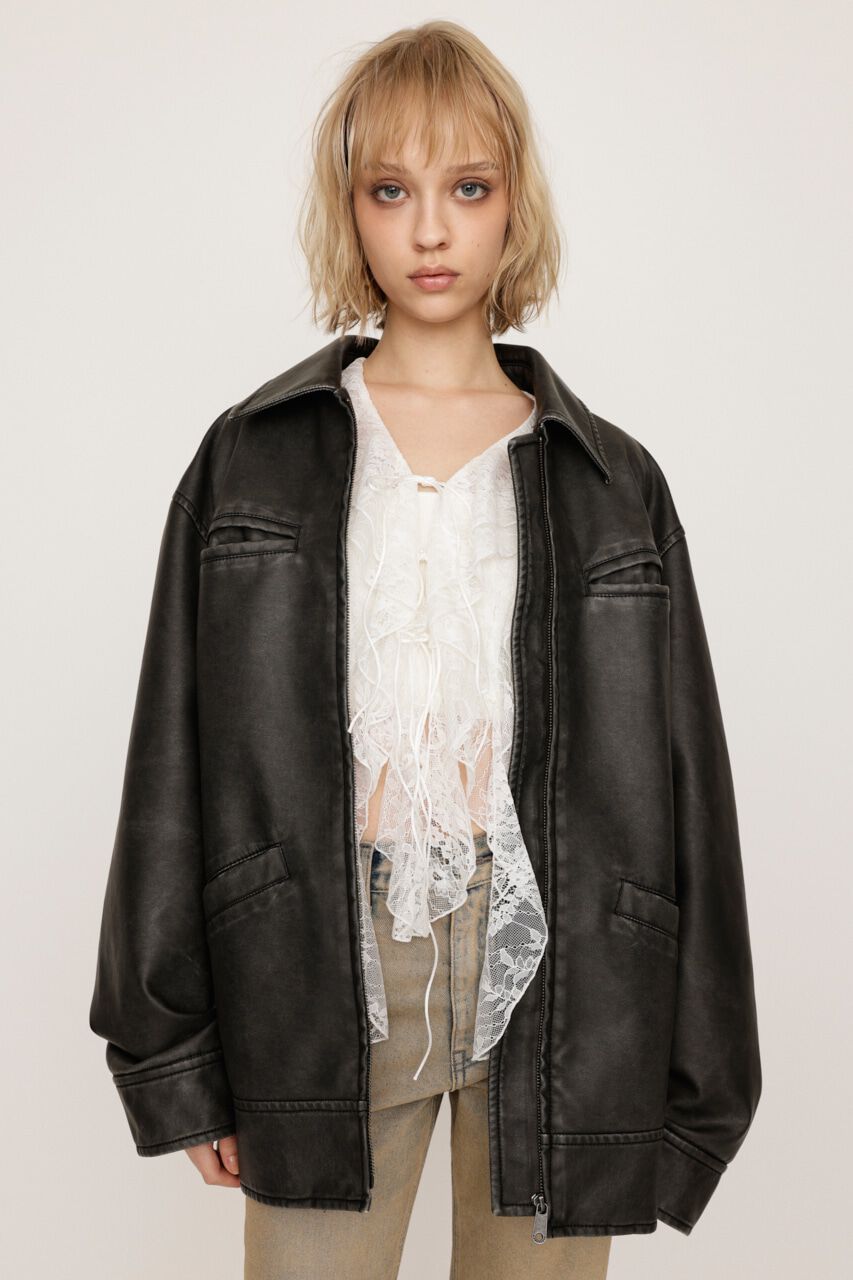 SLY「VINTAGE BOXY F／LEATHER ジャケット」|その他|