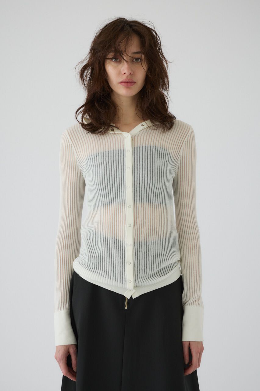 RIM.ARK 「Sheer ribbed hoodie」|ニット・セーター|
