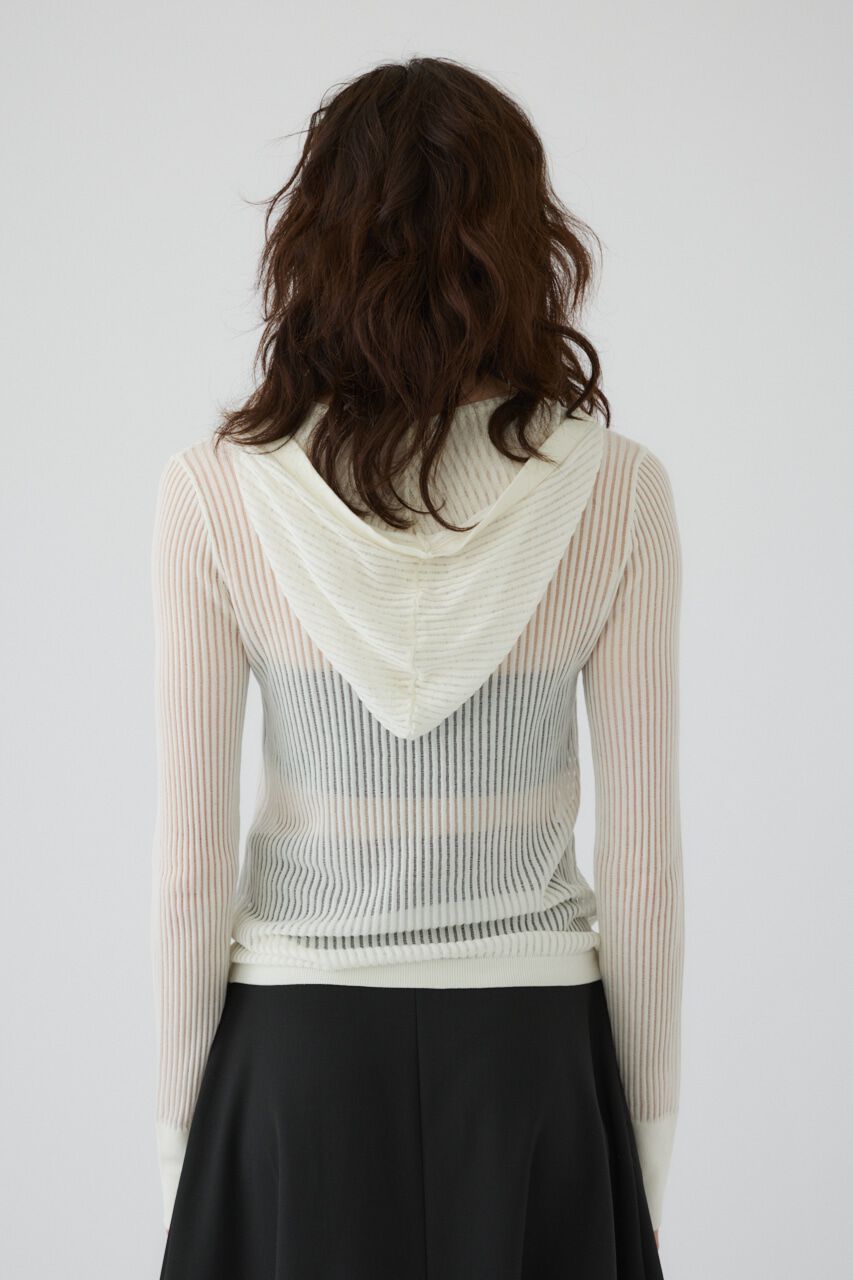 RIM.ARK 「Sheer ribbed hoodie」|ニット・セーター|