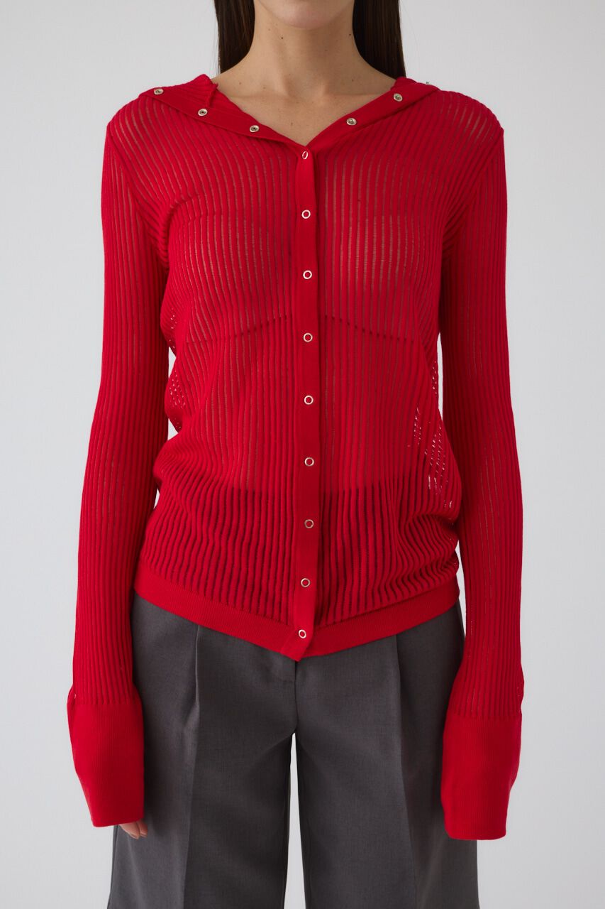 RIM.ARK 「Sheer ribbed hoodie」|ニット・セーター|