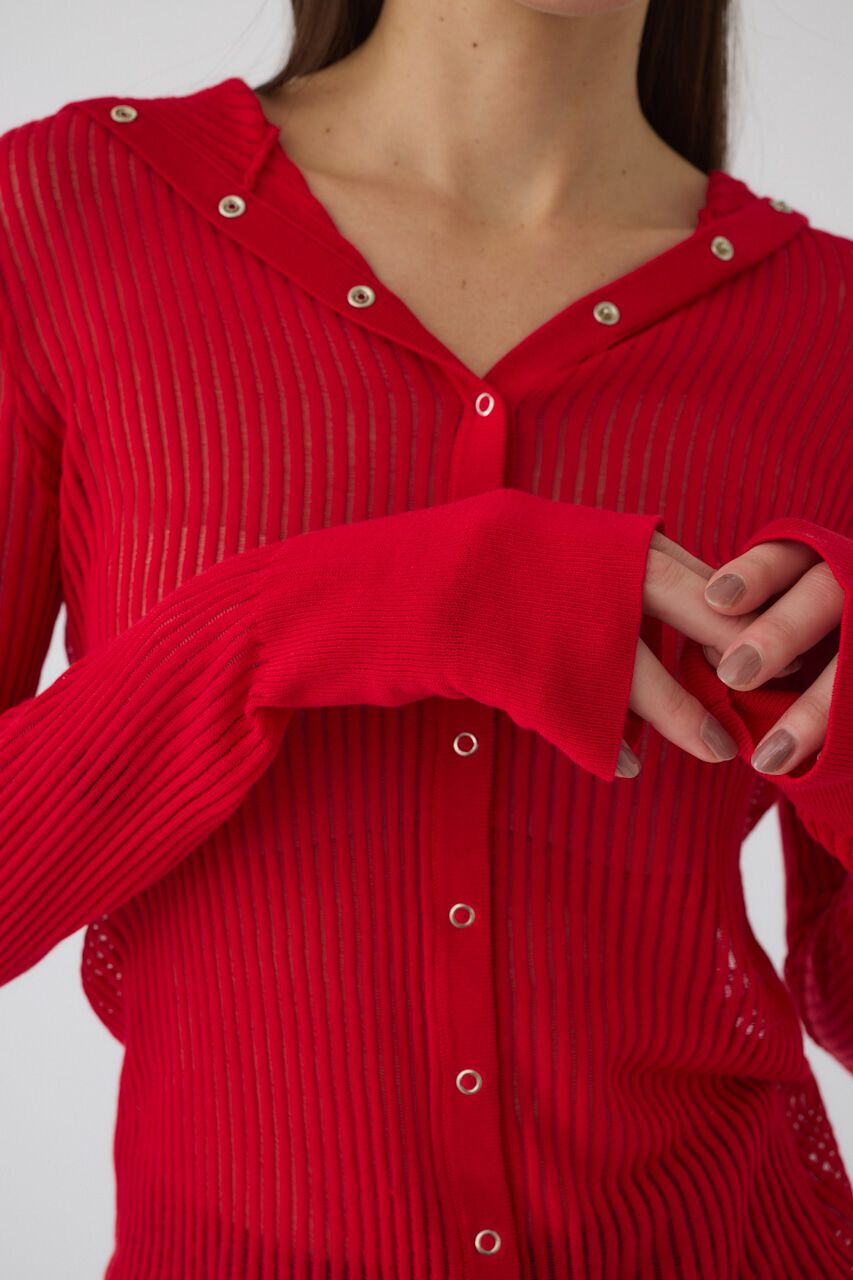 RIM.ARK 「Sheer ribbed hoodie」|ニット・セーター|