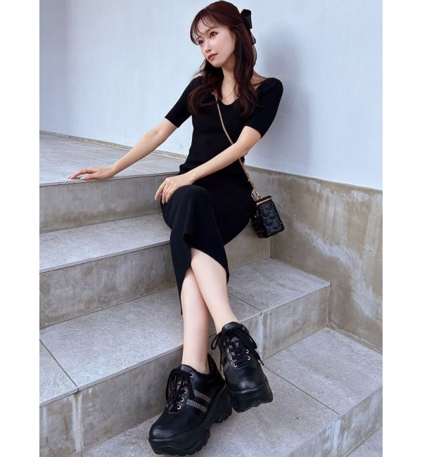 RESEXXY「サイドチャームリブニットワンピース」|ワンピース|