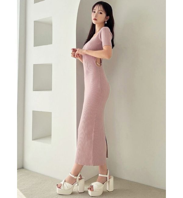 RESEXXY「サイドチャームリブニットワンピース」|ワンピース|