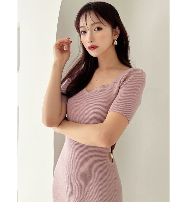 RESEXXY「サイドチャームリブニットワンピース」|ワンピース|