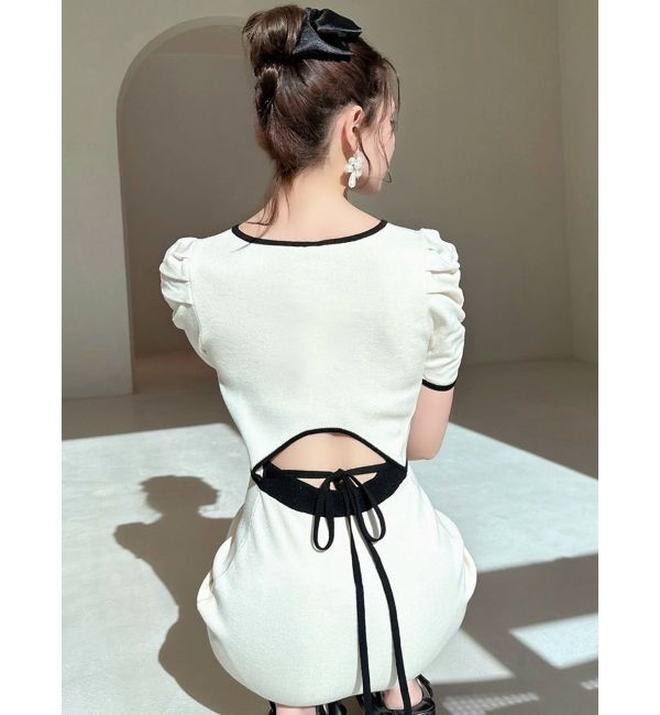 RESEXXY「バイカラータイトワンピース」|ワンピース|ホワイト