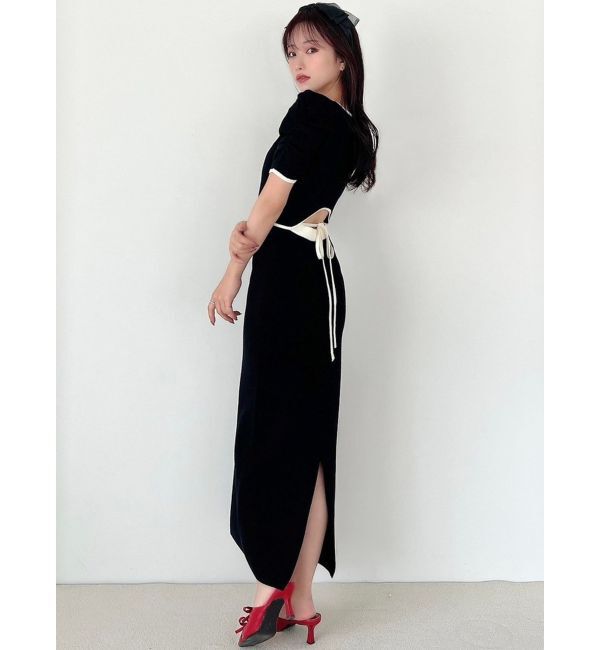 RESEXXY「バイカラータイトワンピース」|ワンピース|ブラック