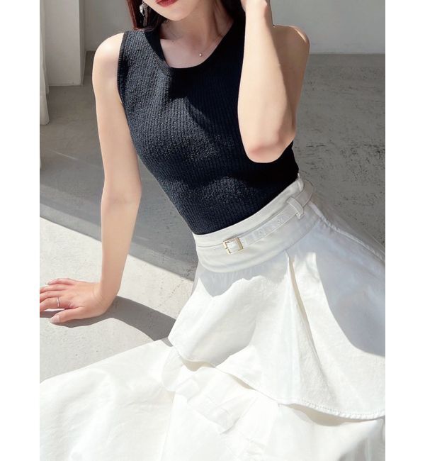 RESEXXY「メランジニットタンク」|タンクトップ|ブラック