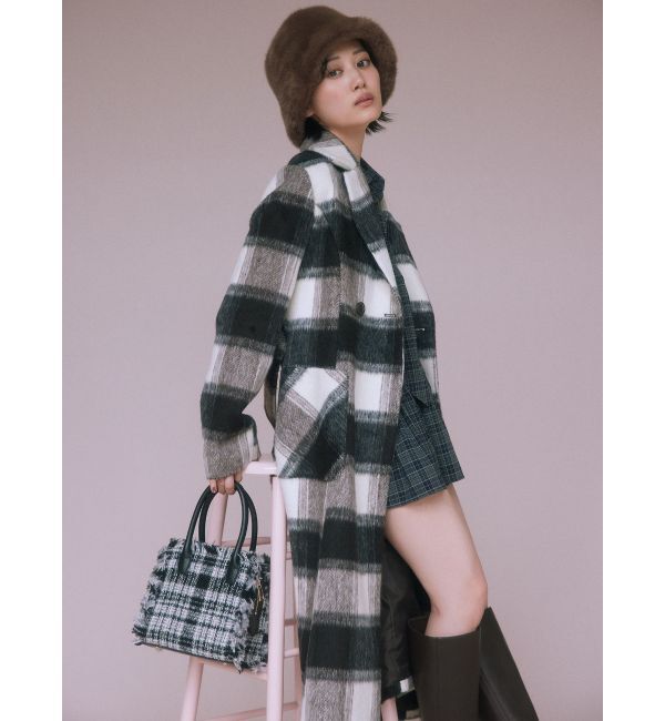 RESEXXY「ミディレングスシャギーチェックコート」|その他|