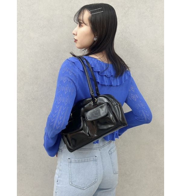 dazzlin「ペプラムフリルリボンカーデ」|カーディガン|