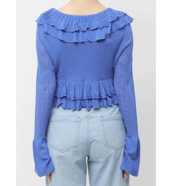 dazzlin「ペプラムフリルリボンカーデ」|カーディガン|