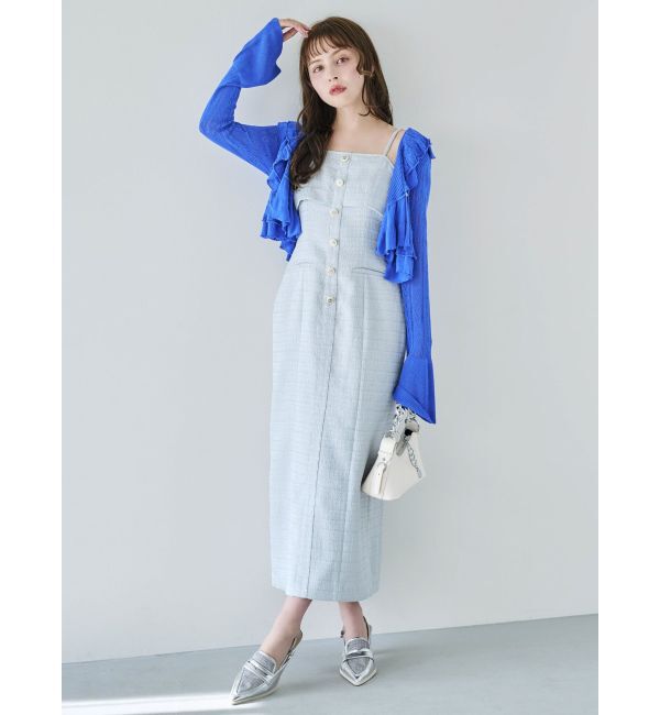 dazzlin「ペプラムフリルリボンカーデ」|カーディガン|