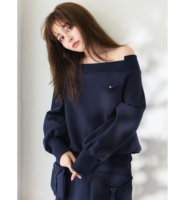 dazzlin「ワイドスクエアネックスウェット」|Tシャツ・カットソー|