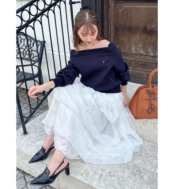 dazzlin「ワイドスクエアネックスウェット」|Tシャツ・カットソー|