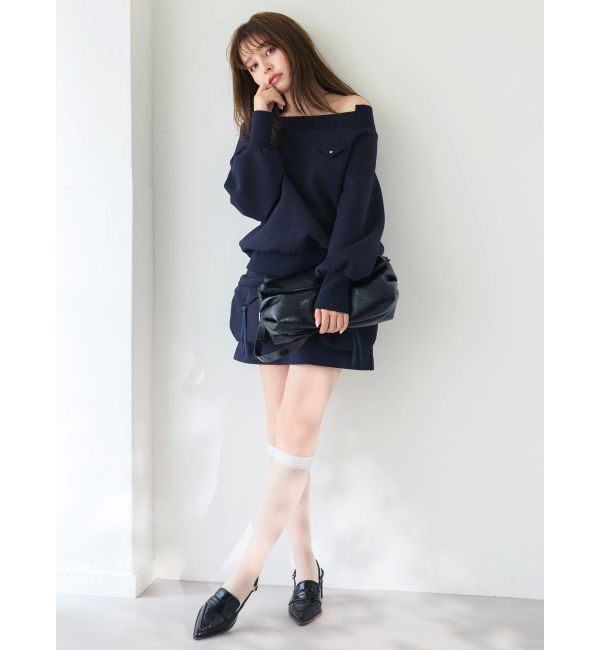 dazzlin「ワイドスクエアネックスウェット」|Tシャツ・カットソー|