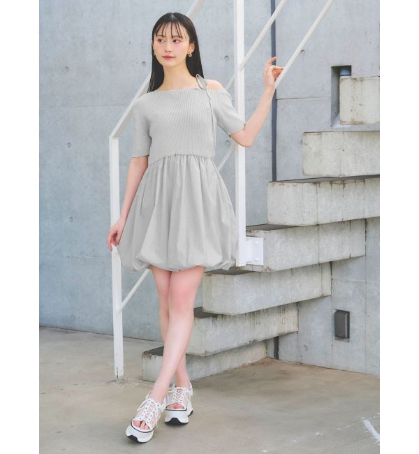 dazzlin「ニットドッキングバルーンワンピース」|ワンピース|