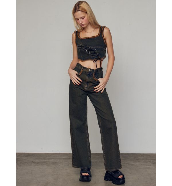 EMODA「カーブレースアップデニムビスチェ」|タンクトップ|