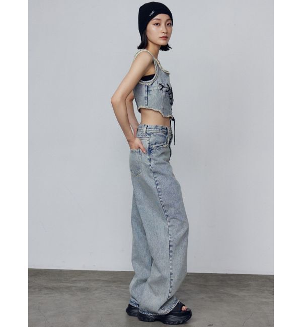 EMODA「カーブレースアップデニムビスチェ」|タンクトップ|