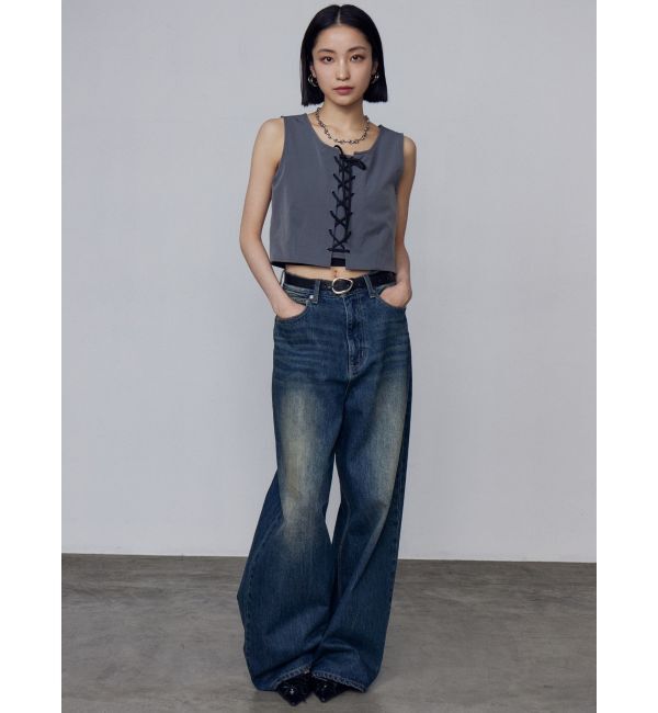 EMODA「レースアップナイロントップス」|Tシャツ・カットソー|