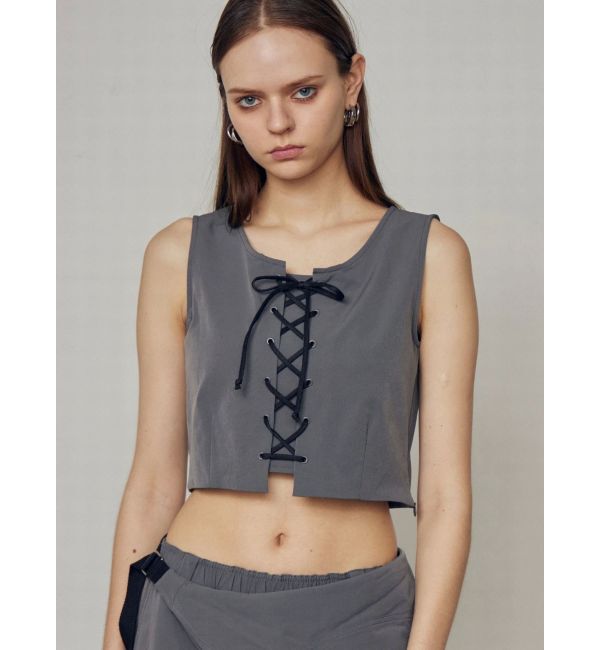 EMODA「レースアップナイロントップス」|Tシャツ・カットソー|