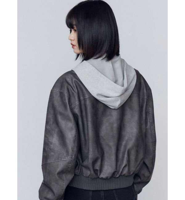 EMODA「ヴィンテージフェイクレザーブルゾン」|ブルゾン・スタジャン|