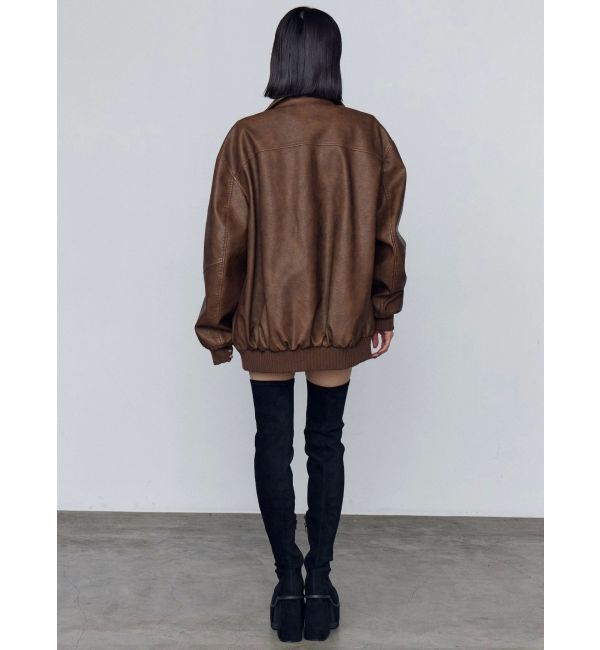 EMODA「ヴィンテージフェイクレザーブルゾン」|ブルゾン・スタジャン|