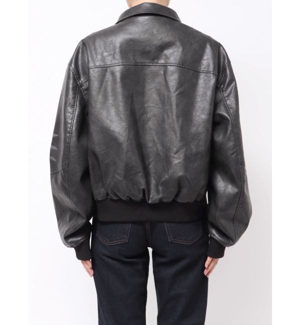EMODA「ヴィンテージフェイクレザーブルゾン」|ブルゾン・スタジャン|