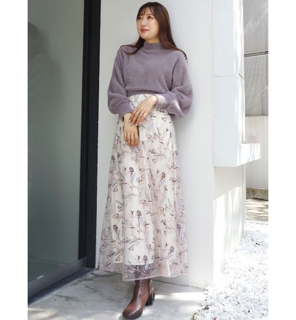 MERCURYDUO「ボトルネックミニシャギーロングスリーブニット」|ニット・セーター|