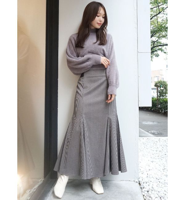 MERCURYDUO「ボトルネックミニシャギーロングスリーブニット」|ニット・セーター|