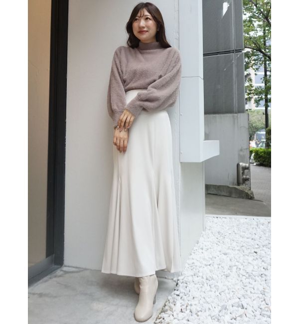 MERCURYDUO「ボトルネックミニシャギーロングスリーブニット」|ニット・セーター|