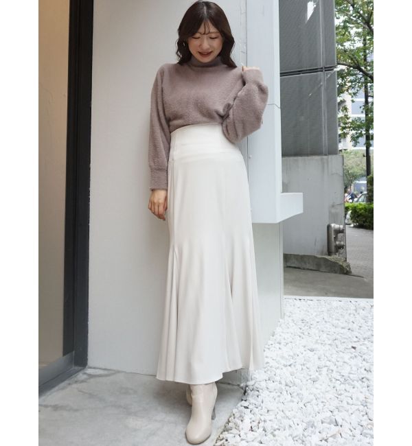 MERCURYDUO「ボトルネックミニシャギーロングスリーブニット」|ニット・セーター|