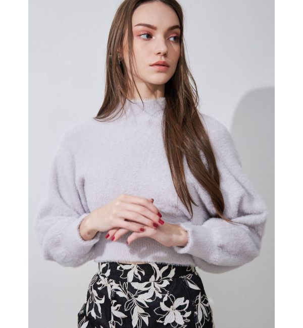 MERCURYDUO「ボトルネックミニシャギーロングスリーブニット」|ニット・セーター|